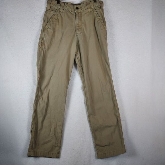 Carhartt Men’s Khaki Canvas Work Pants Rugged Flex Relaxed Fit 30x30 Durable - Picture 1 of 9